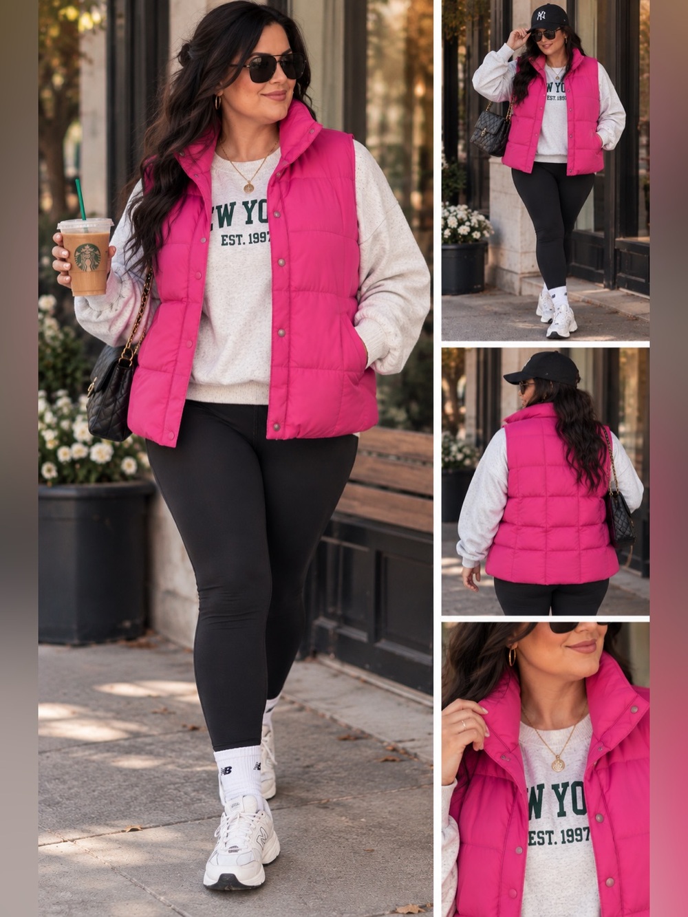 Lands’ End Women’s L 14-16 Pink Down Puffer Vest Hot Pink Quilted